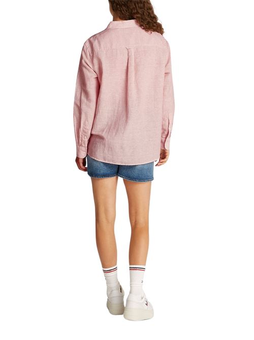 Camicia donna rosa salmone misto lino Tommy Jeans | DW0DW20292TH3